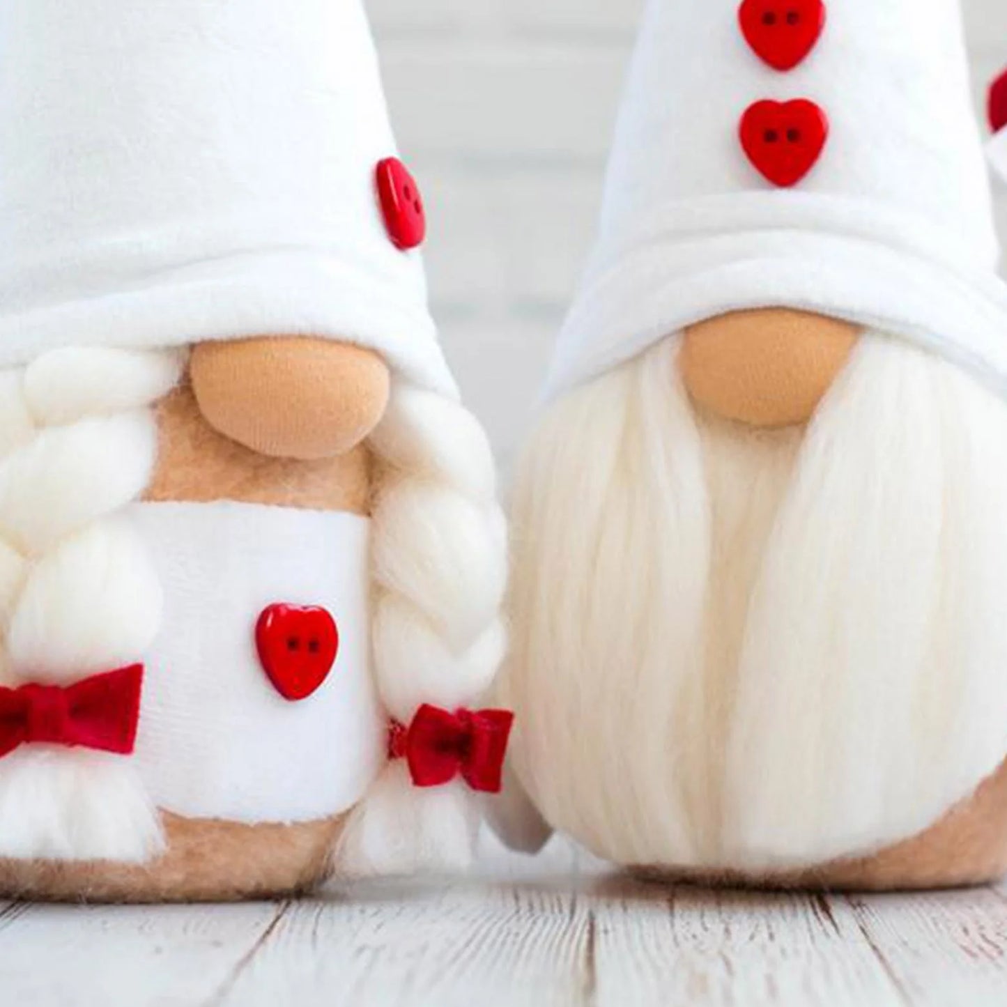 2PCS Valentines Day Gnome Plush Decorations -Mr and Mrs Handmake Scandinavian Tomte for Valentine'S Day Table Elf Gnomes Decor, Stuffed Plushie Decor,Sweet Valentines Day Gifts