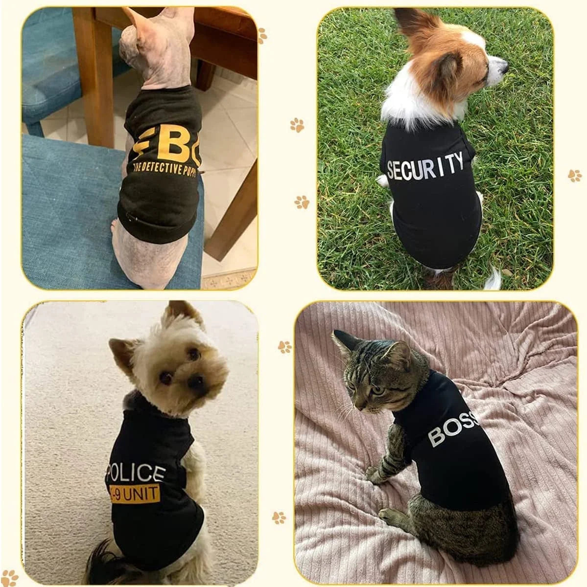 4 Packs Dog Shirts for Small Dog, Pet T-Shirts Clothes Vest for Puppy Boy Girl S