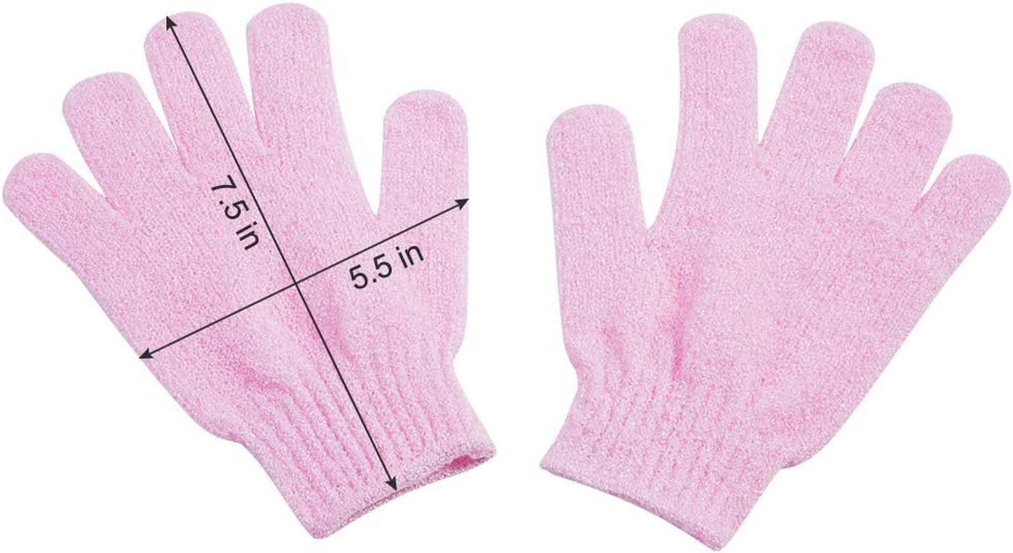 10 Pairs Exfoliating Gloves – 100% Nylon, Dual-Sided for Shower, Spa & Bath (10 Colors)