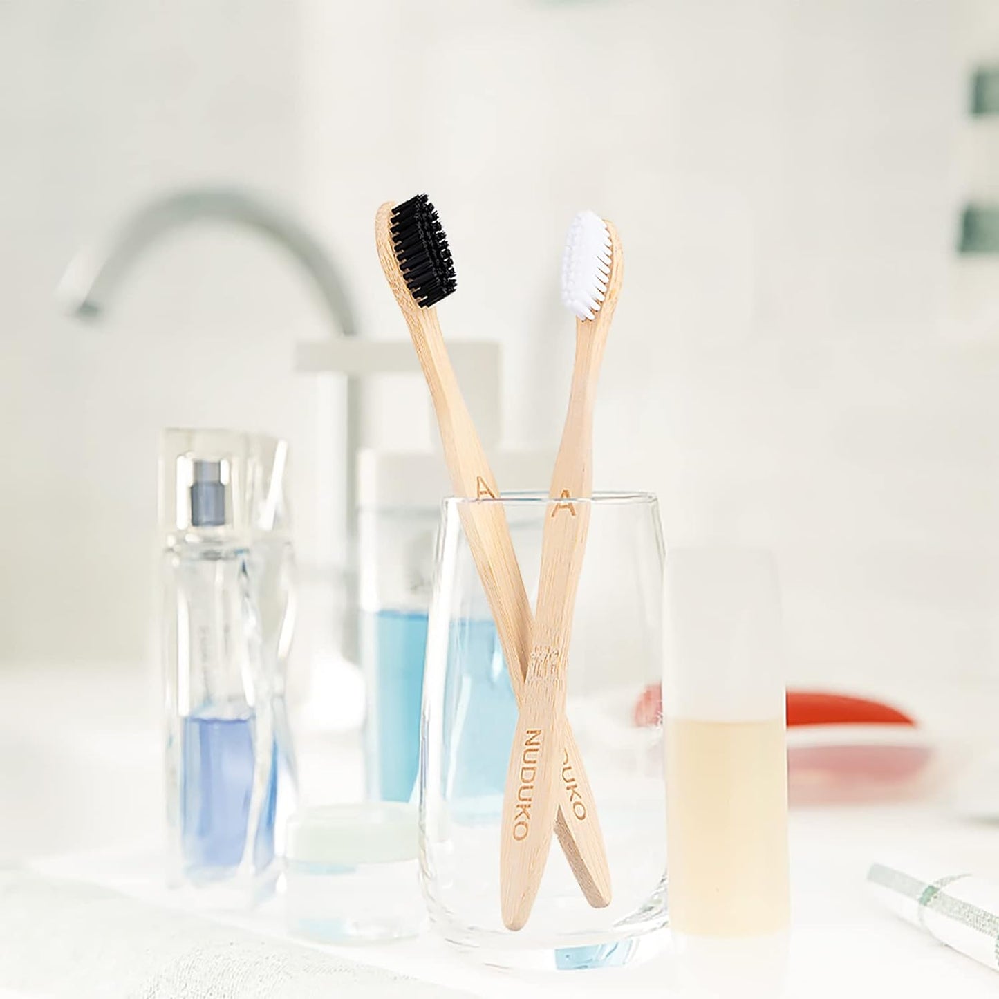 6 Pcs Bamboo Toothbrushes, Soft BPA Free Bristles, Biodegradable, Eco-Friendly, Compostable