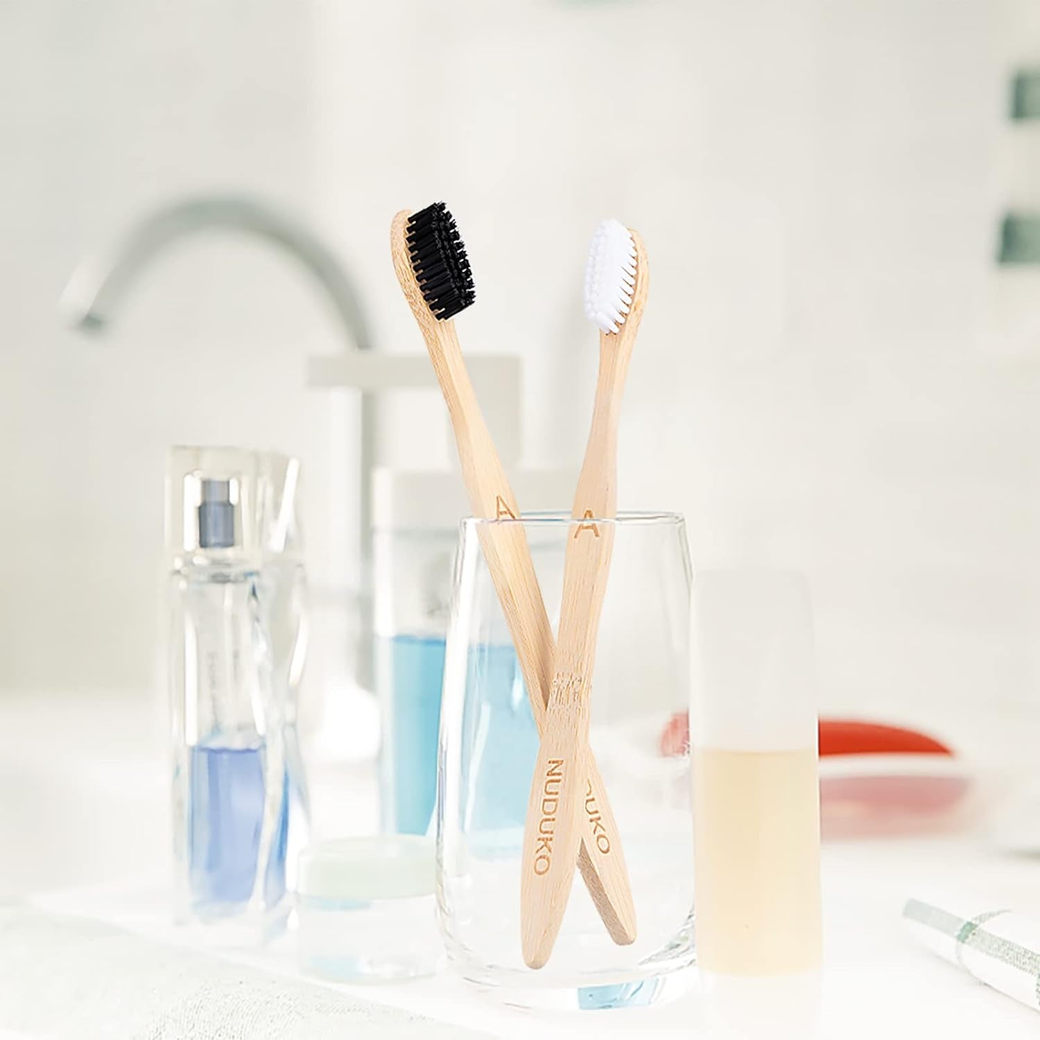 6 Pcs Bamboo Toothbrushes, Soft BPA Free Bristles, Biodegradable, Eco-Friendly, Compostable