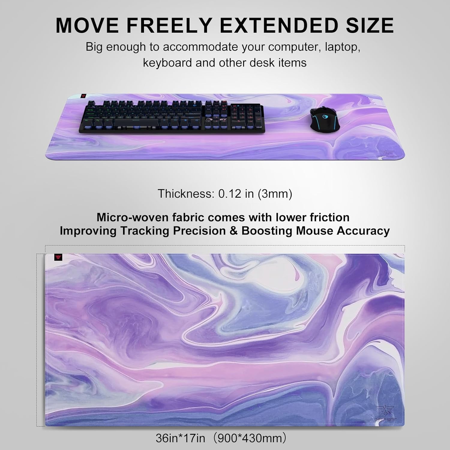 MP02-SP XL Gaming Mouse Pad – RGB Backlit, Water-Resistant, Anti-Slip Base