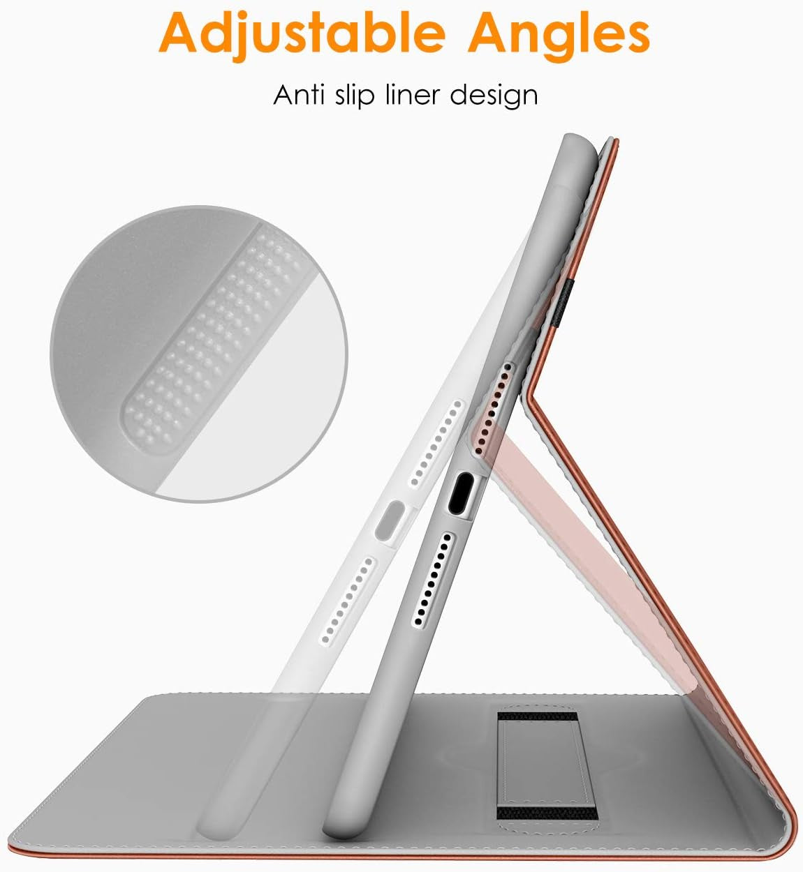 iPad Mini 1/2/3 Case – Leather Folio Cover with Stand, Auto Wake/Sleep & Pocket (Brown)