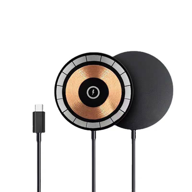 iPhone 17 Pro Max Wireless Charger showing 15W magnetic fast charging design with USB-C cable.
