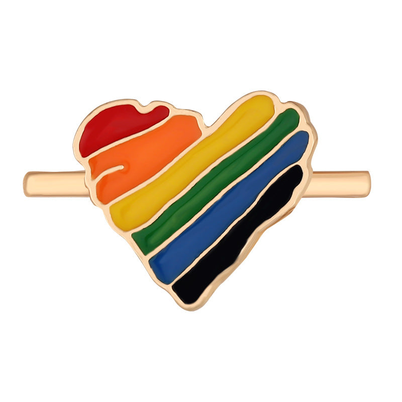 Cartoon Cute Rainbow Love Metal Wall Clock Band