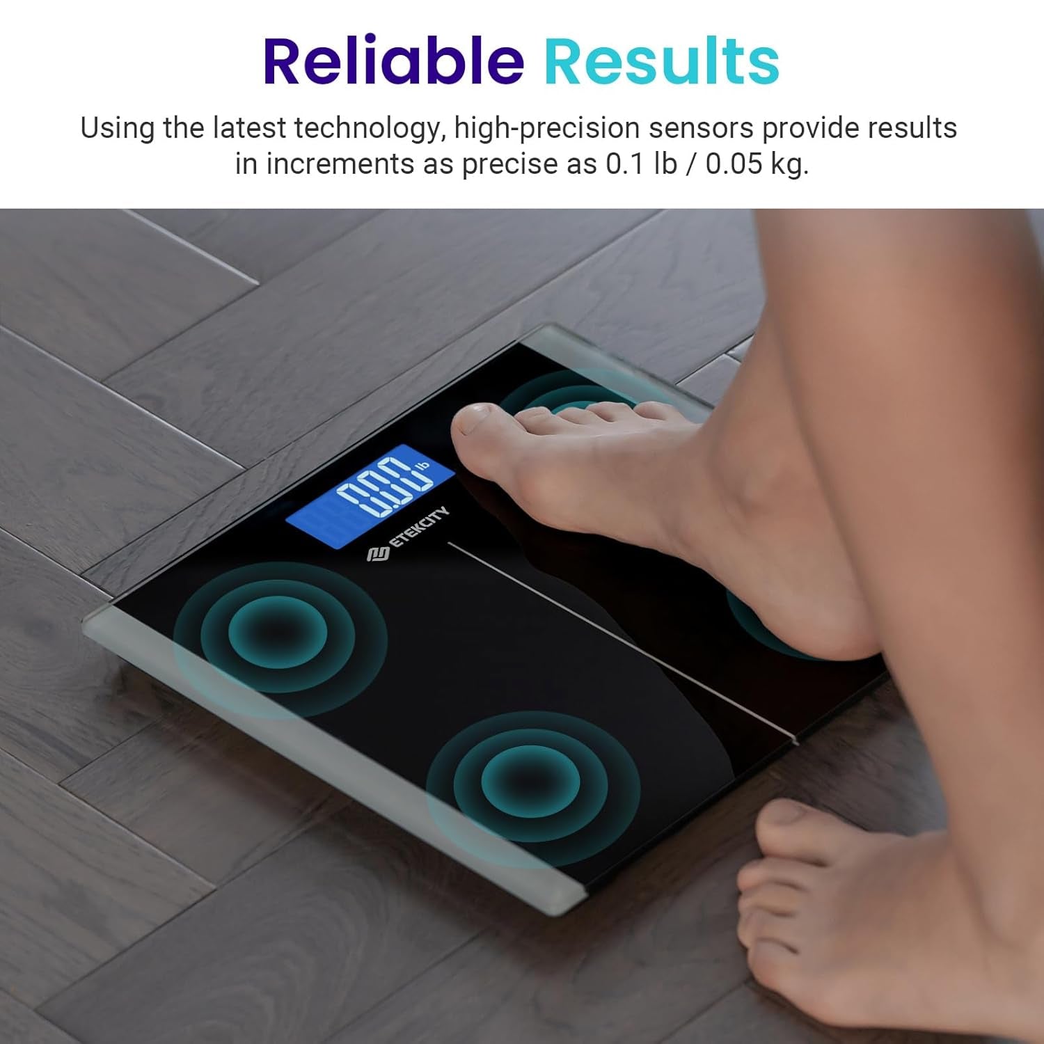 Digital Bathroom Scale – High Accuracy, LCD Display, 400 lbs Capacity, Tempered Glass