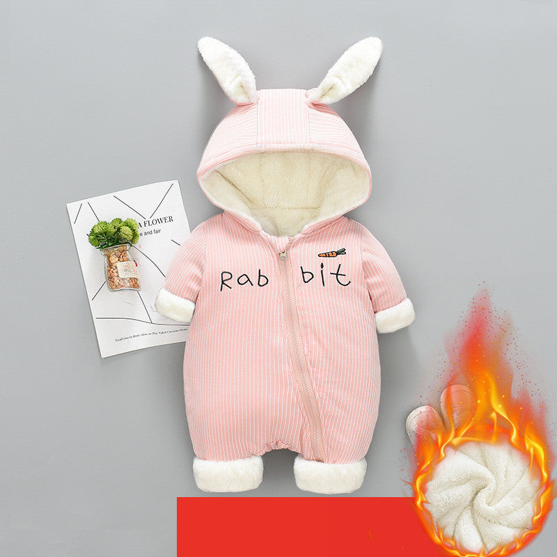 One Piece Clothes, Winter Thick Hugging Clothes, Winter Clothes, Newborn Down Cotton Padded Clothes, Baby Men's Going Out Clothes - clickit2shipit