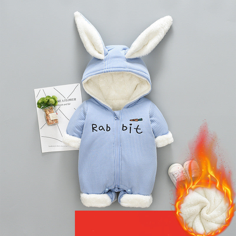 One Piece Clothes, Winter Thick Hugging Clothes, Winter Clothes, Newborn Down Cotton Padded Clothes, Baby Men's Going Out Clothes - clickit2shipit