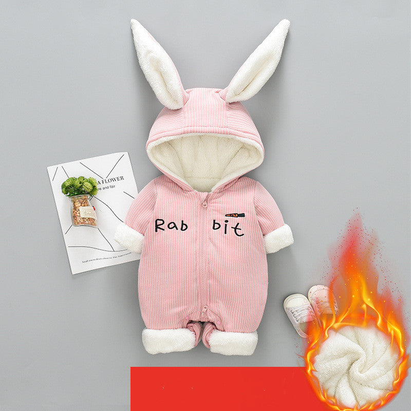 One Piece Clothes, Winter Thick Hugging Clothes, Winter Clothes, Newborn Down Cotton Padded Clothes, Baby Men's Going Out Clothes - clickit2shipit