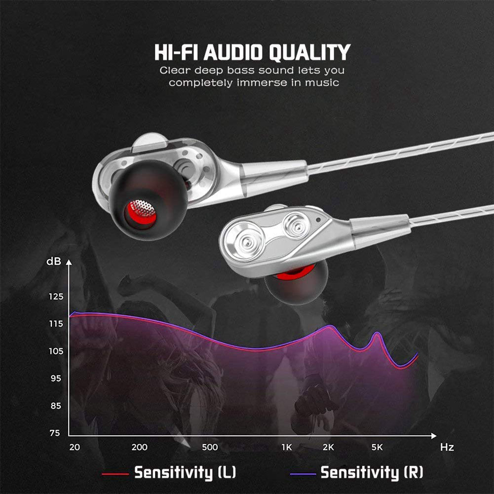 Headphone Dual-Moving Coil Headset Wire-Controlled Gaming Headset With Mic - clickit2shipit