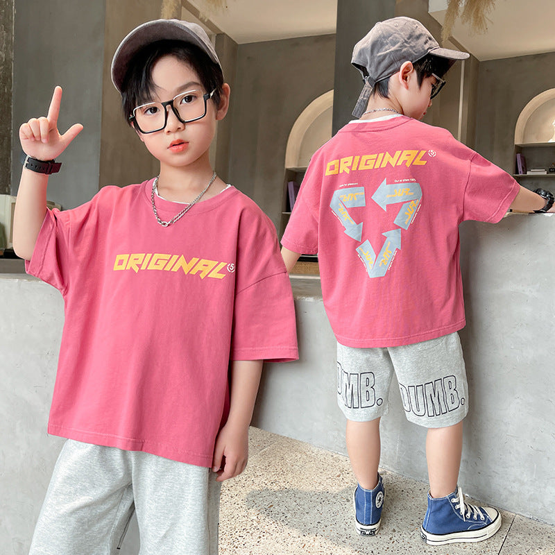 Summer Big Boy Handsome Tops, Children's Summer Clothes, Thin Style, Western Style - clickit2shipit