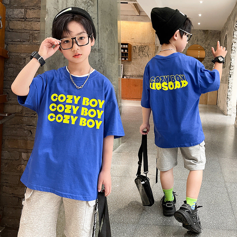 Summer Big Boy Handsome Tops, Children's Summer Clothes, Thin Style, Western Style - clickit2shipit