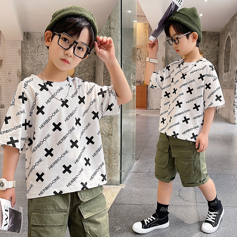 Summer Big Boy Handsome Tops, Children's Summer Clothes, Thin Style, Western Style - clickit2shipit