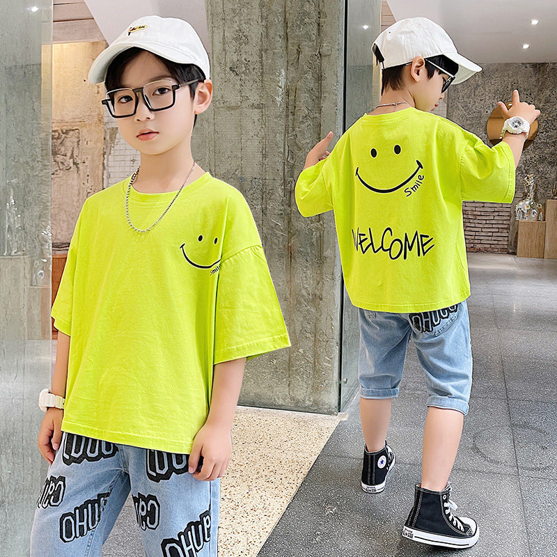 Summer Big Boy Handsome Tops, Children's Summer Clothes, Thin Style, Western Style - clickit2shipit