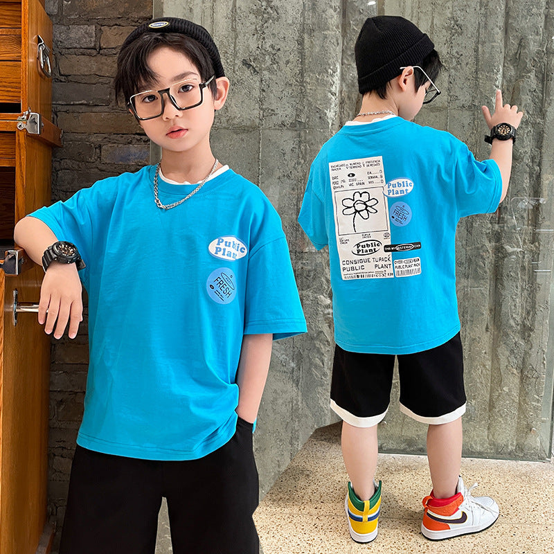 Summer Big Boy Handsome Tops, Children's Summer Clothes, Thin Style, Western Style - clickit2shipit