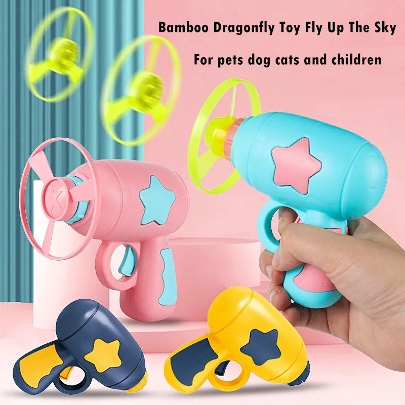 Pet Toy Dog Cat LED Light Toy Luminous Children's Party Toy Bamboo Dragonfly Toy Training Toy Pet Throw Launcher - clickit2shipit
