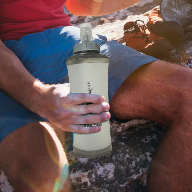 Expandable Sports Water Bottle – Flexible, Reusable Squeeze Bottle with Nozzle