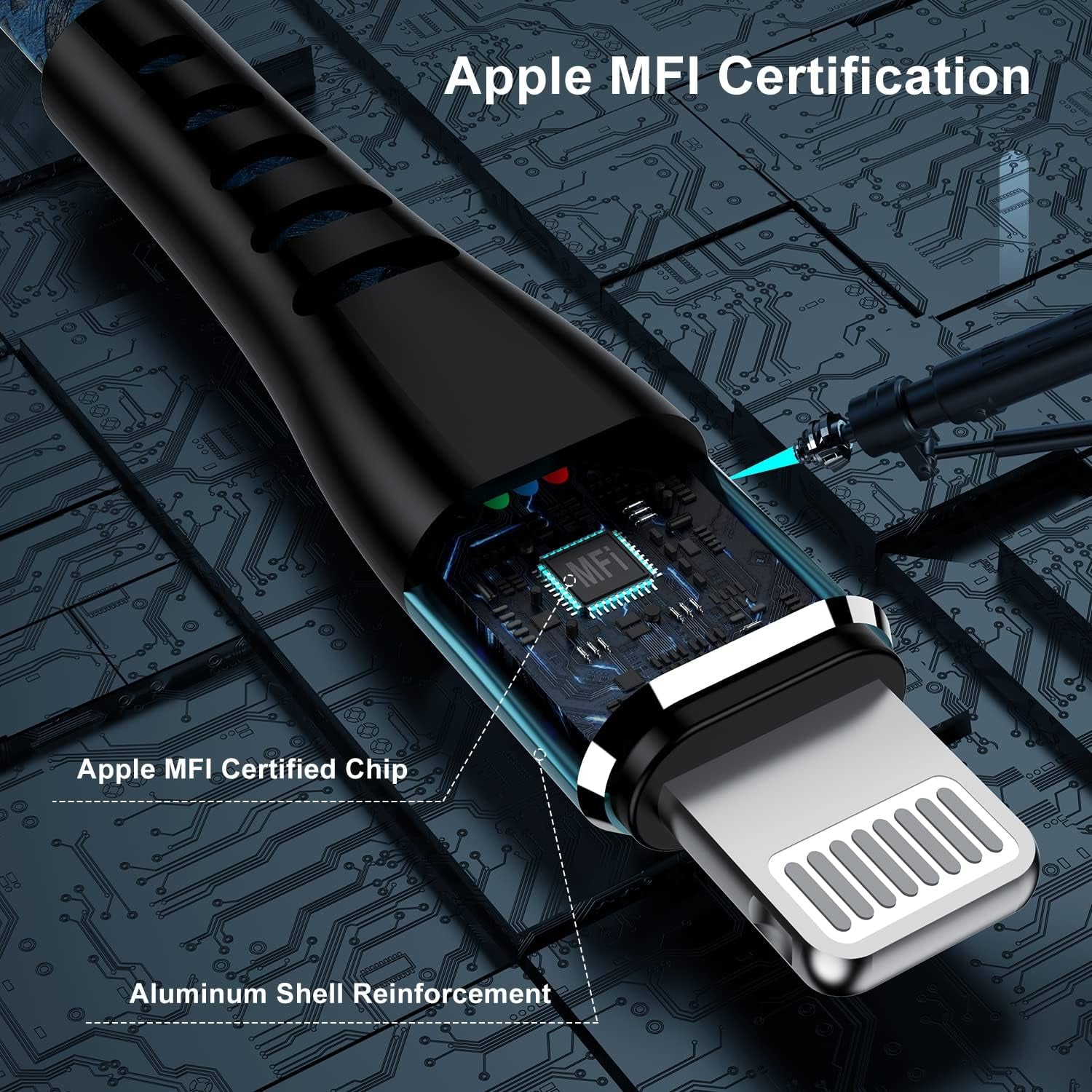 2-Pack iPhone Charger Cords – 3FT Nylon Braided Lightning Cables (Blue)