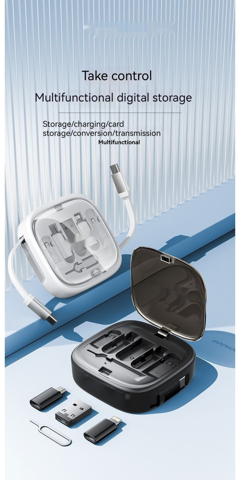 Data Cable Flexible Wire Storage 60W Fast Charging Multi-function Mobile Phone Charging Interface Box - clickit2shipit