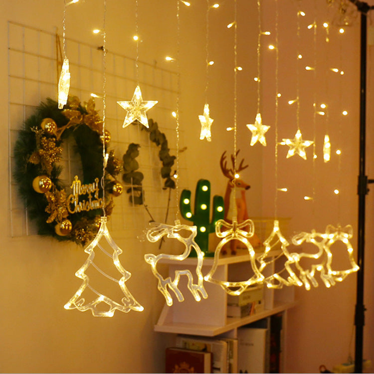 Christmas Curtain Shop Window Lights - clickit2shipit