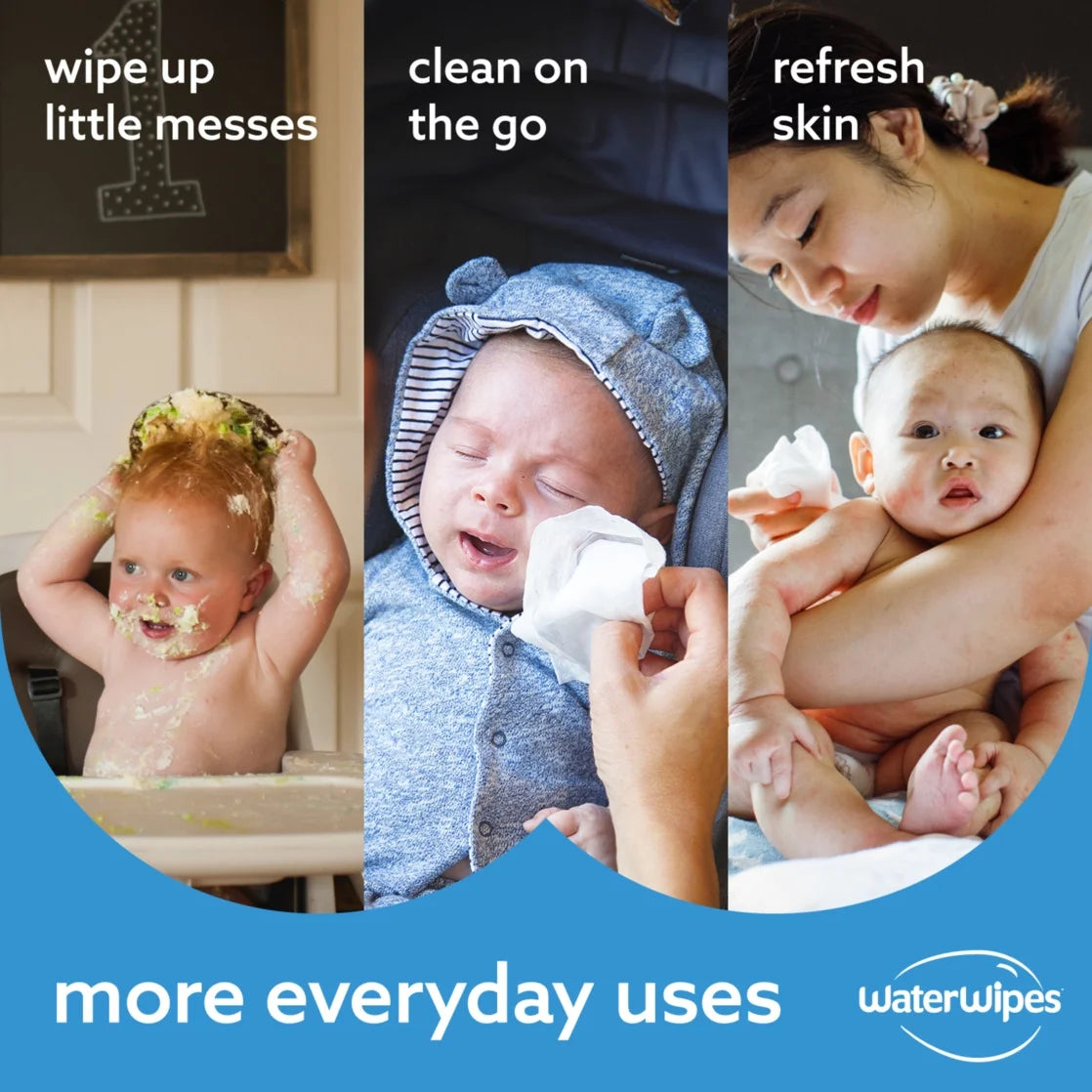 Original 99.9% Water Based Baby Wipes, Unscented, 4 Resealable Packs (240 Wipes)