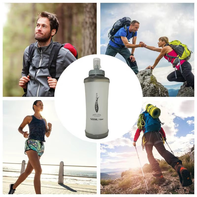 Expandable Sports Water Bottle – Flexible, Reusable Squeeze Bottle with Nozzle