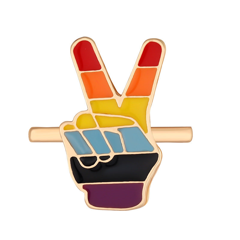Cartoon Cute Rainbow Love Metal Wall Clock Band