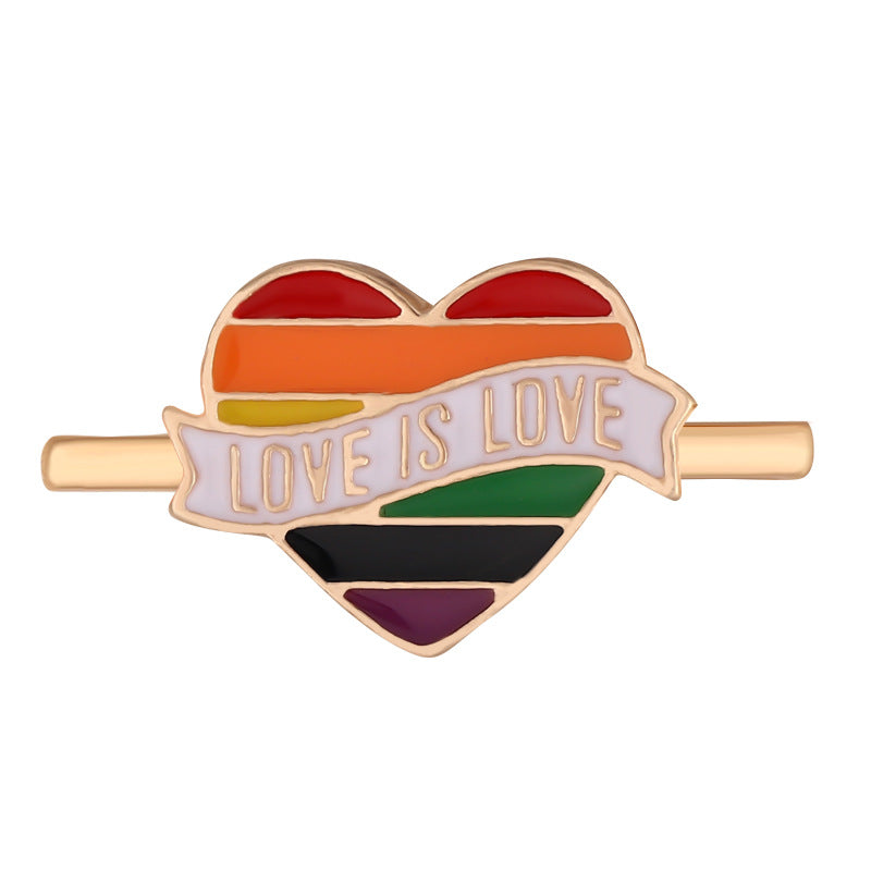 Cartoon Cute Rainbow Love Metal Wall Clock Band