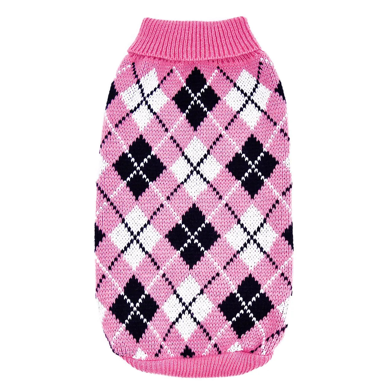Fashion Pet Geometric Diamond Plaid Sweater - clickit2shipit