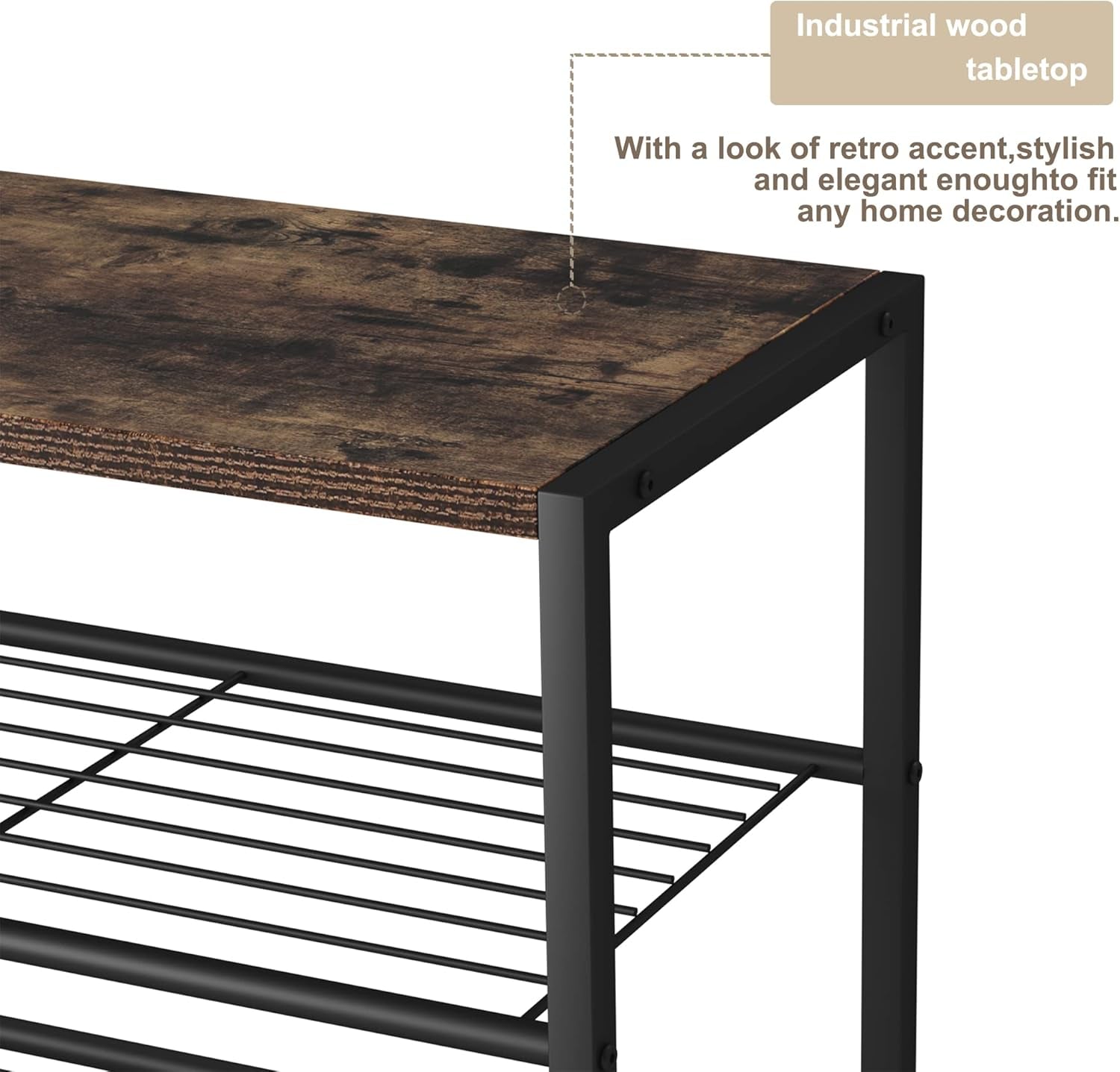 3-Tier Shoe Rack, Shoe Storage Shelf, Industrial Shoe Tower, Narrow Shoe Organiz