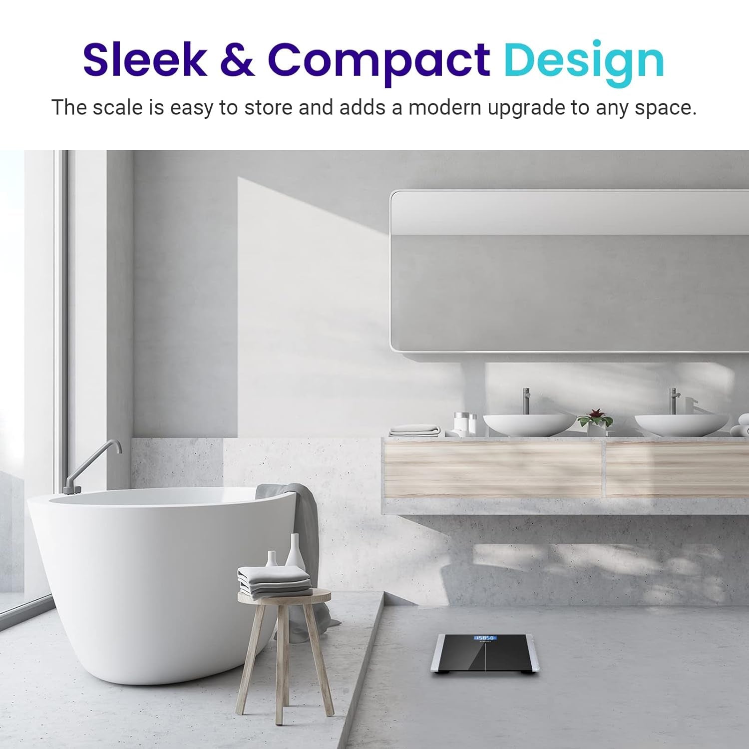 Digital Bathroom Scale – High Accuracy, LCD Display, 400 lbs Capacity, Tempered Glass