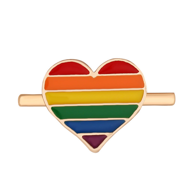 Cartoon Cute Rainbow Love Metal Wall Clock Band