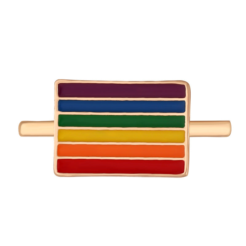Cartoon Cute Rainbow Love Metal Wall Clock Band