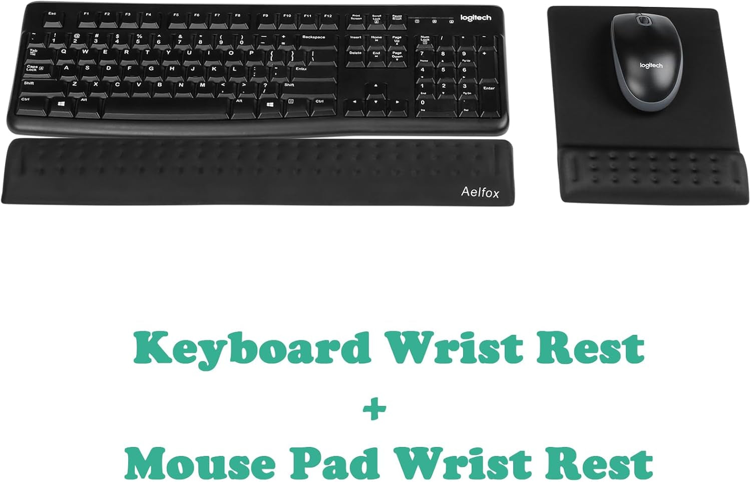 Keyboard & Mouse Wrist Rest Set – Memory Foam Support for Desk, Office, or Home (Black)