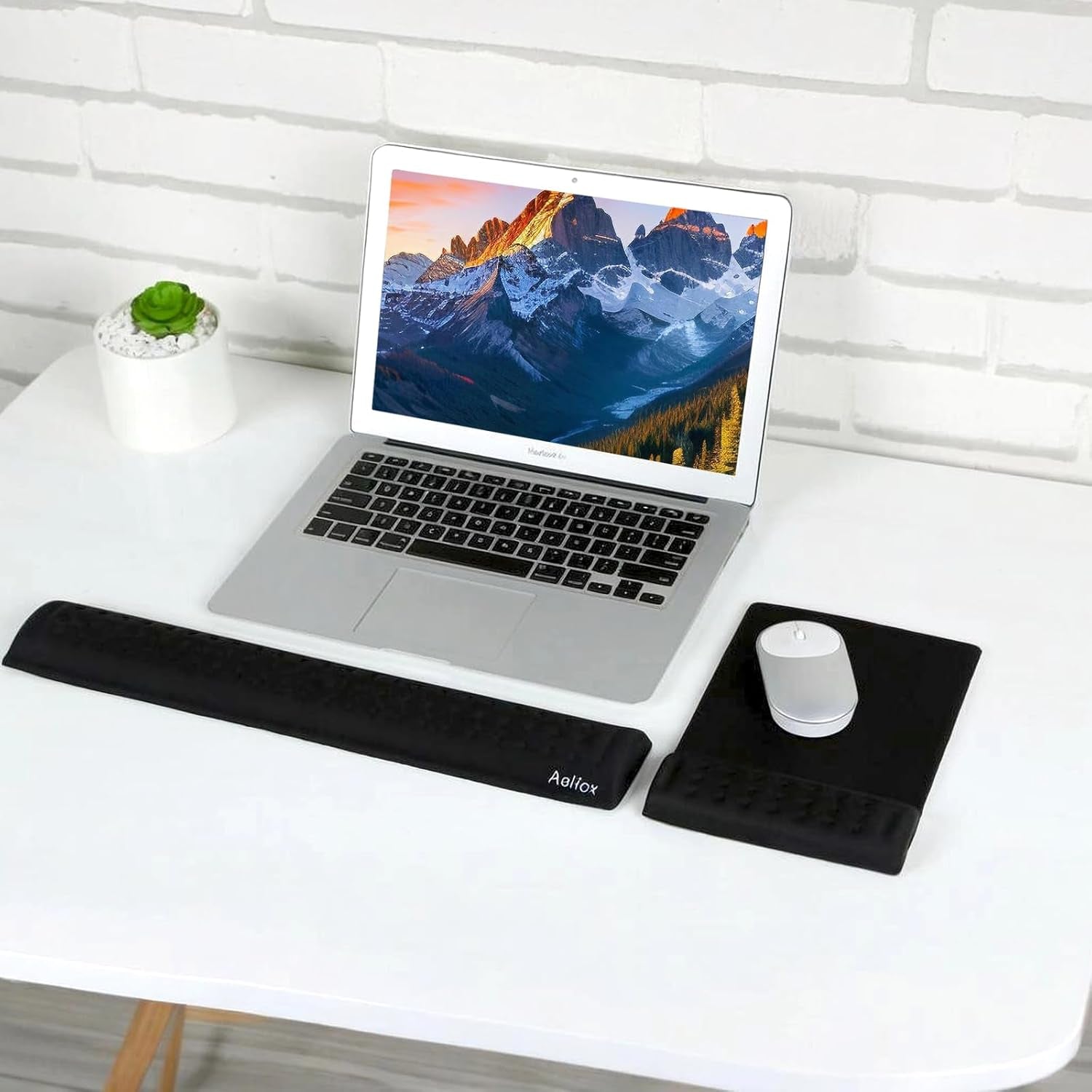 Keyboard & Mouse Wrist Rest Set – Memory Foam Support for Desk, Office, or Home (Black)