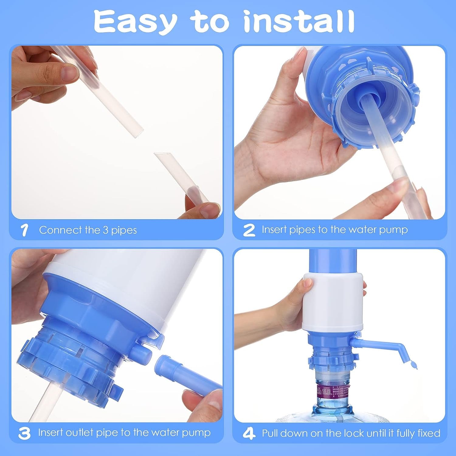 Manual Water Pump Dispenser – Fits 5 Gallon Bottles for Home, Office & School Use