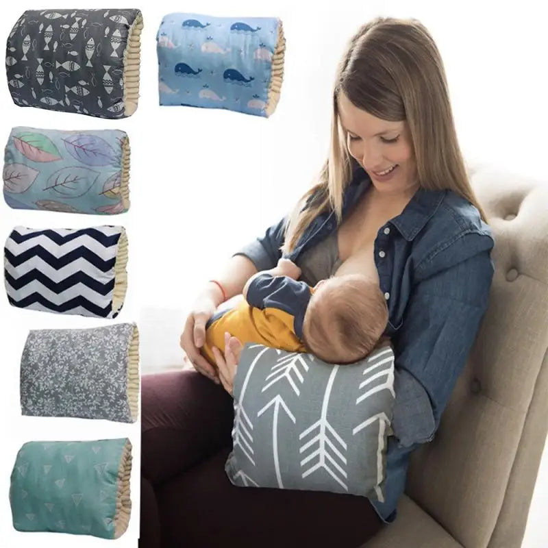 Mom using Adjustable Baby Cotton Nursing Arm Pillow Breastfeeding Washable Baby Infant Nursing Breastfeeding Pillow Cushion Arm Pad.