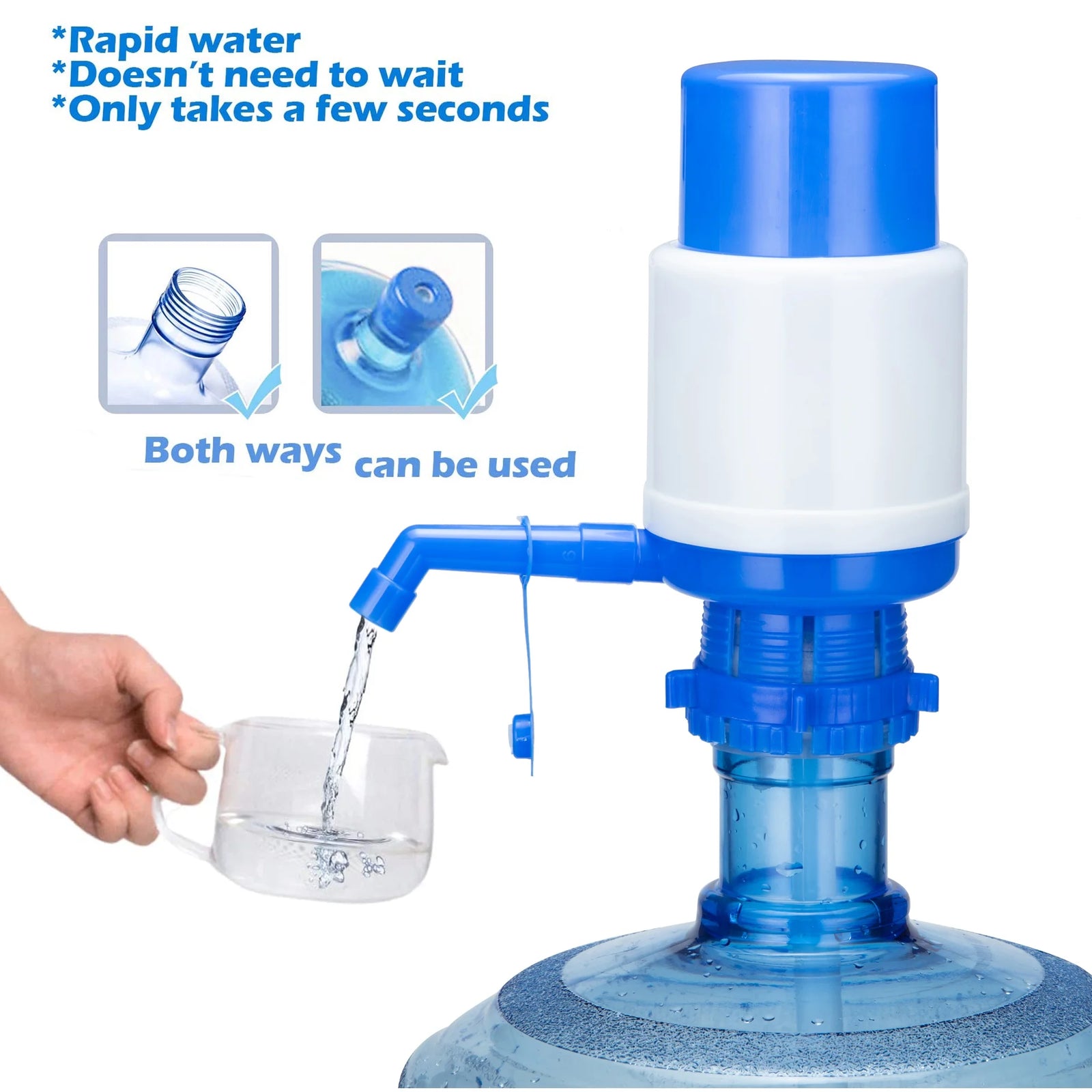 Manual Water Pump Dispenser – Fits 5 Gallon Bottles for Home, Office & School Use