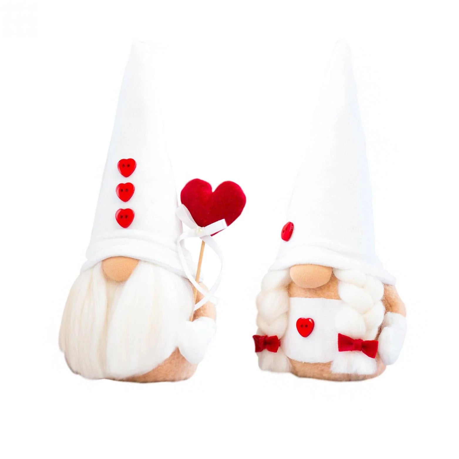 2PCS Valentines Day Gnome Plush Decorations -Mr and Mrs Handmake Scandinavian Tomte for Valentine'S Day Table Elf Gnomes Decor, Stuffed Plushie Decor,Sweet Valentines Day Gifts