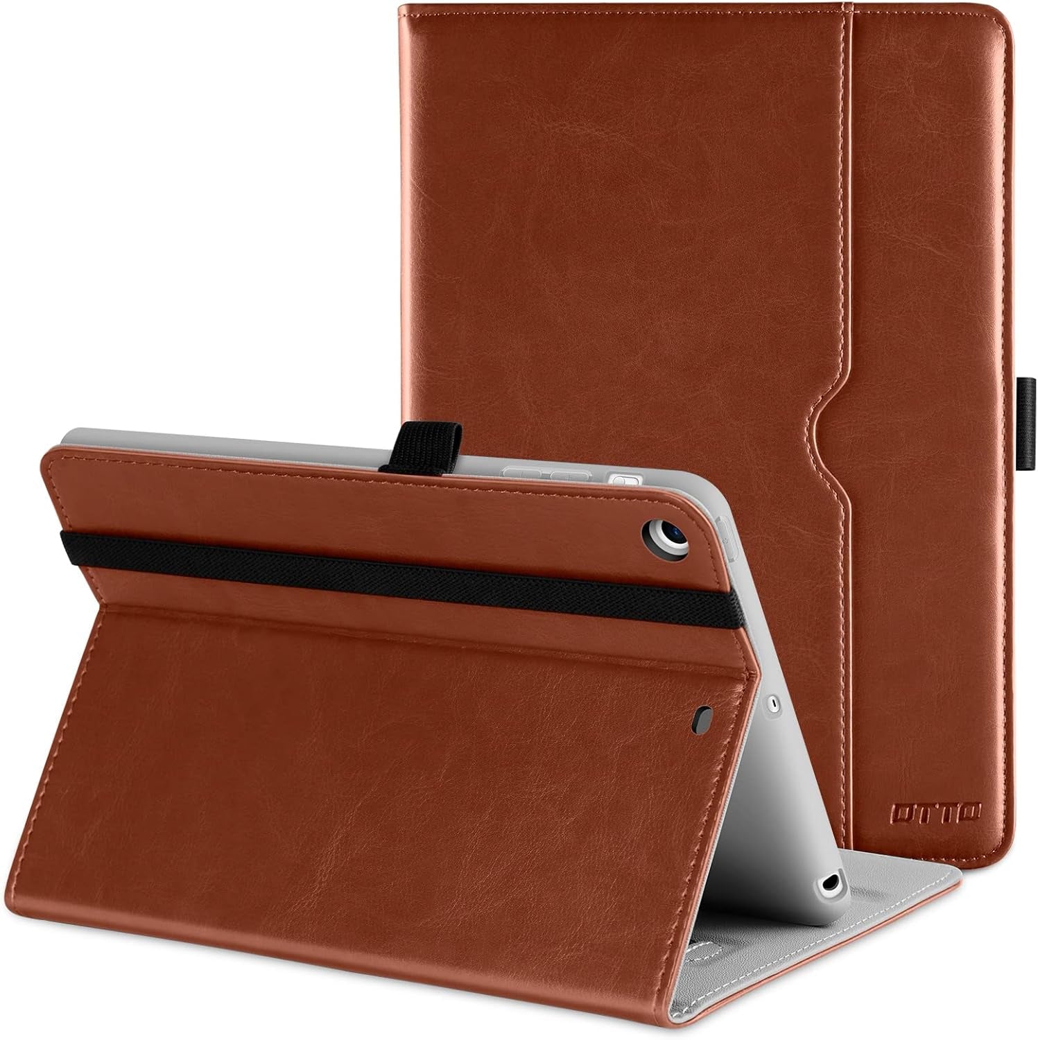 iPad Mini 1/2/3 Case – Leather Folio Cover with Stand, Auto Wake/Sleep & Pocket (Brown)
