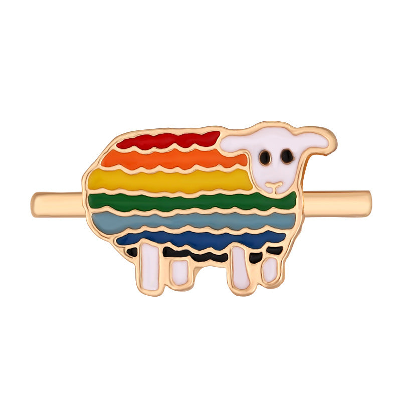 Cartoon Cute Rainbow Love Metal Wall Clock Band