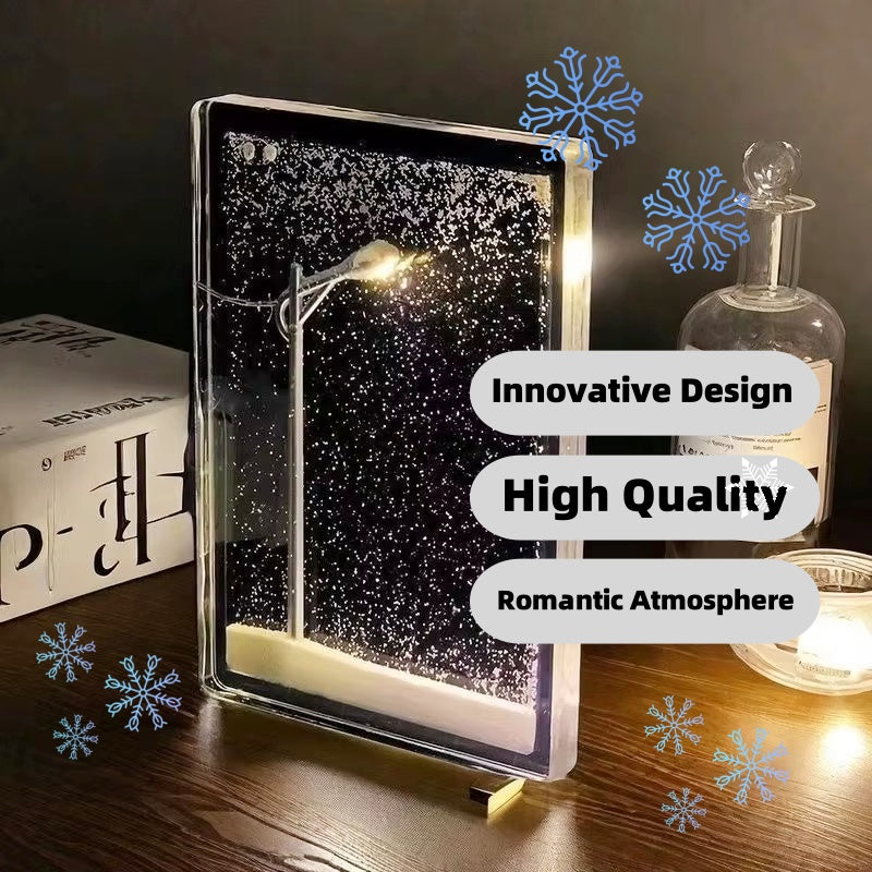 Handmade snowy landscape night lights illuminating a romantic atmosphere with innovative design and high-quality material.