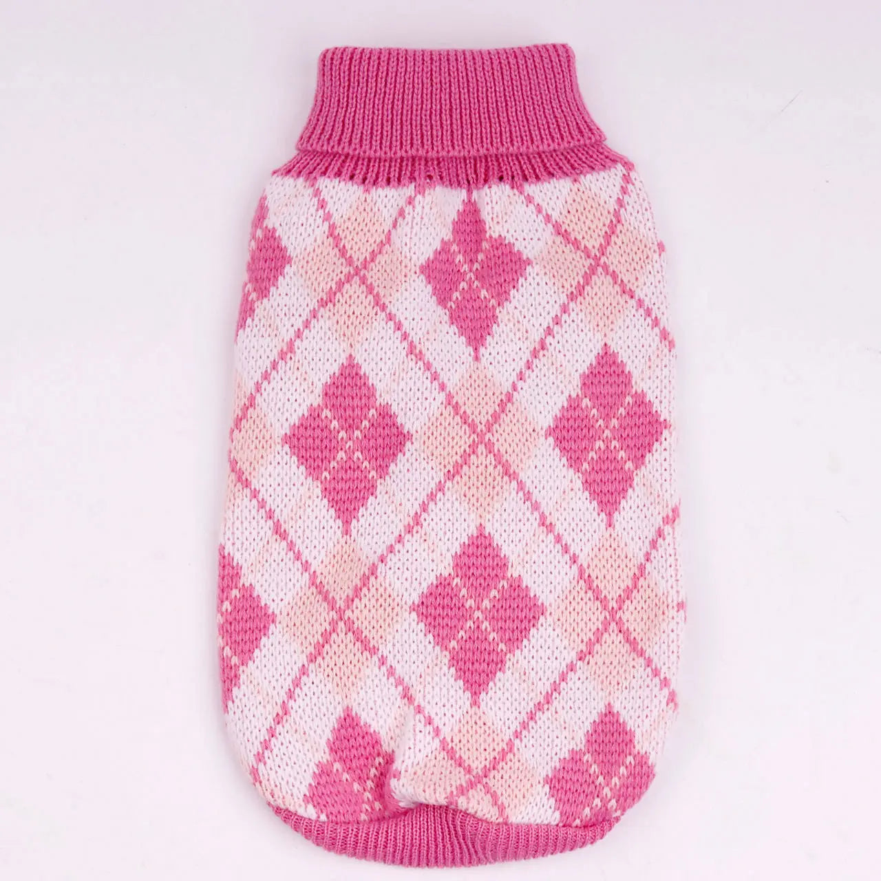 Fashion Pet Geometric Diamond Plaid Sweater - clickit2shipit