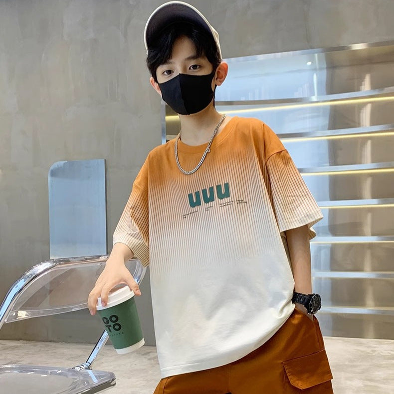 Boy's Trendy Handsome Short Sleeve