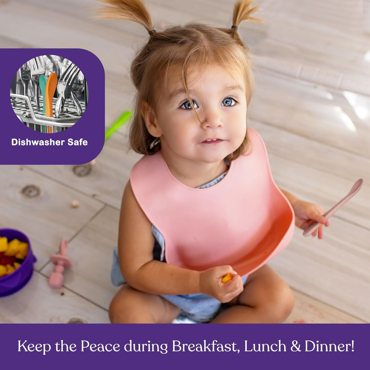 Silicone Baby Spoons – Soft Self-Feeding Utensils for Infants, BPA-Free (Pastel, 2-Pack)