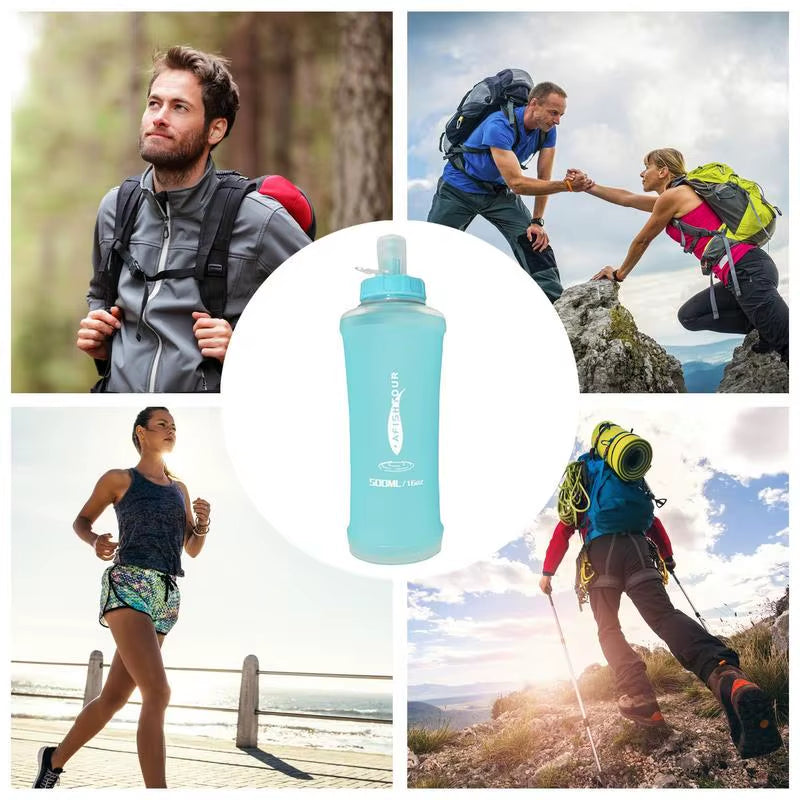 Expandable Sports Water Bottle – Flexible, Reusable Squeeze Bottle with Nozzle
