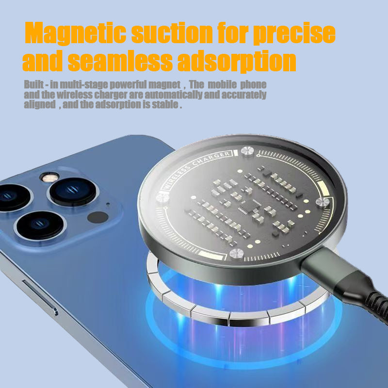 iPhone 17 Pro Max Wireless Charger demonstrating magnetic suction for precise and seamless adsorption.