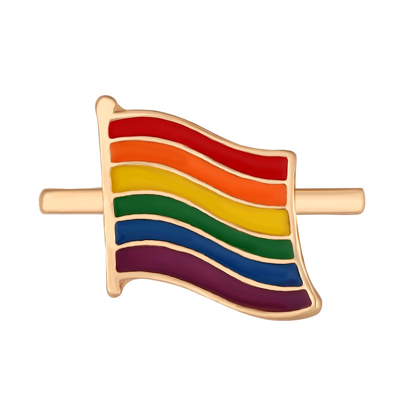 Cartoon Cute Rainbow Love Metal Wall Clock Band
