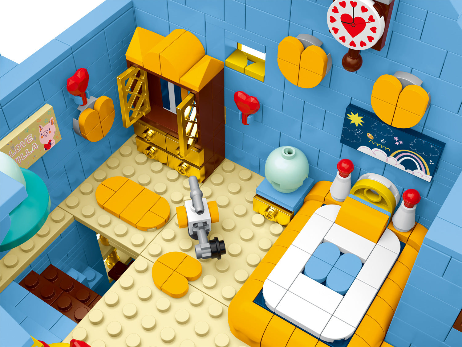 Flower Shop Fruit Shop Love Villa Small Particle Children Patchwork Building Blocks Toy Model - clickit2shipit