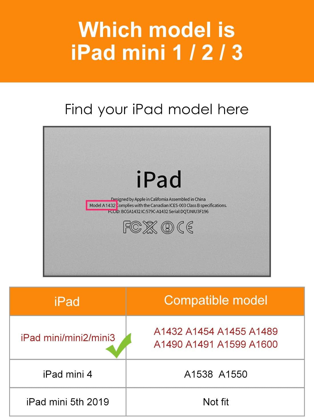 iPad Mini 1/2/3 Case – Leather Folio Cover with Stand, Auto Wake/Sleep & Pocket (Brown)